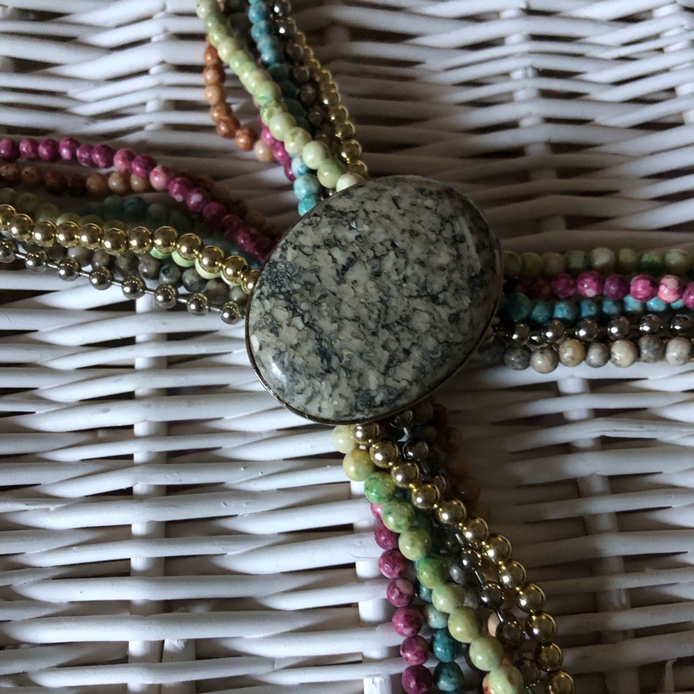 Twist A Bead necklaces clasps bundle stone metal plastic multicolor Vintage 80s - Picture 8 of 14